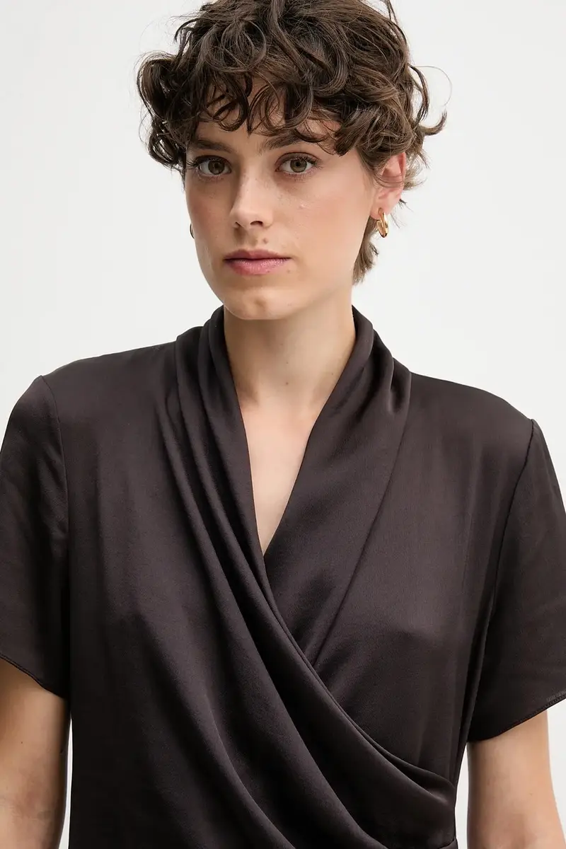 camicetta donna colore marrone 253237F25 miniatura 4