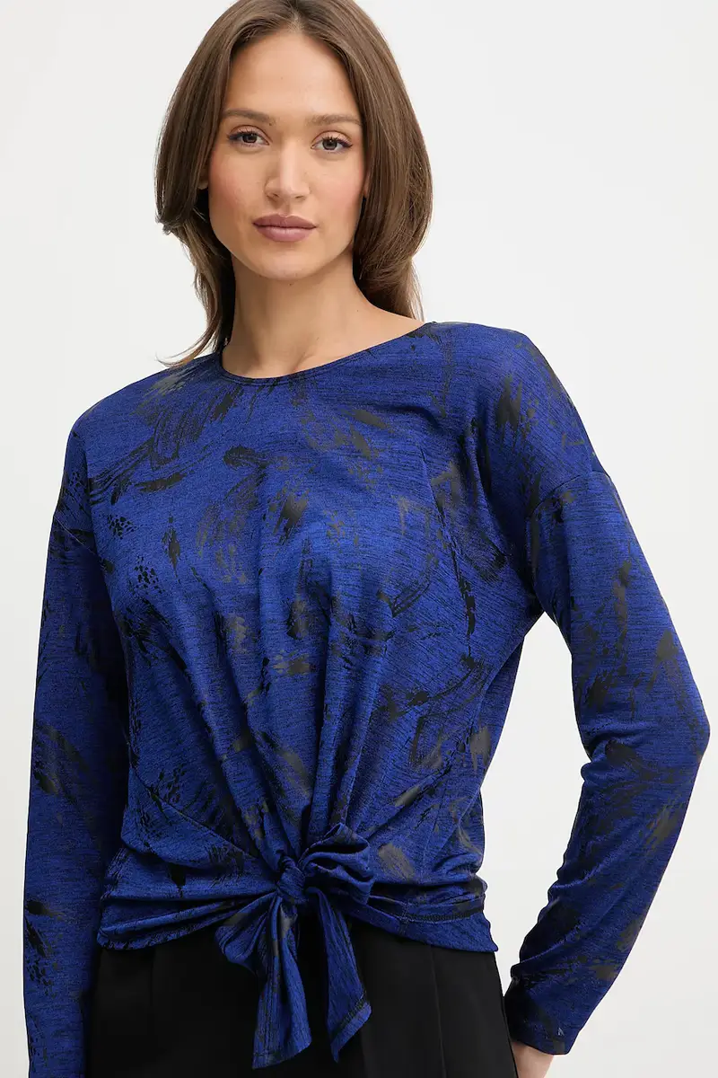 camicia a maniche lunghe donna colore blu 253120 miniatura 4