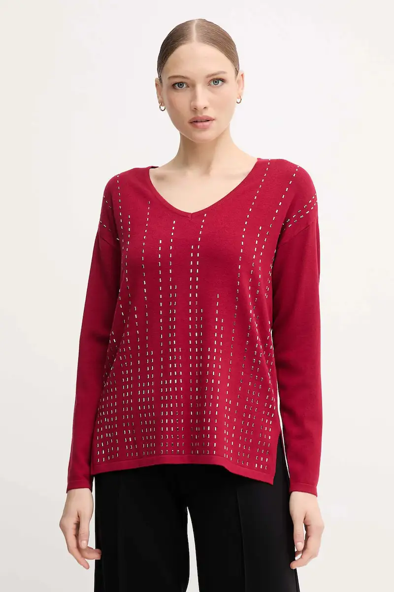 maglione misto seta colore granata 254966