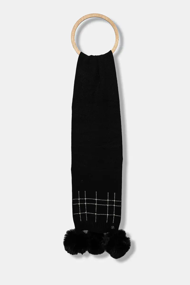 sciarpa donna colore nero con applicazione 253970
