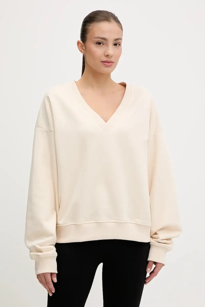 felpa da sport V-Essence donna colore beige V-Essence