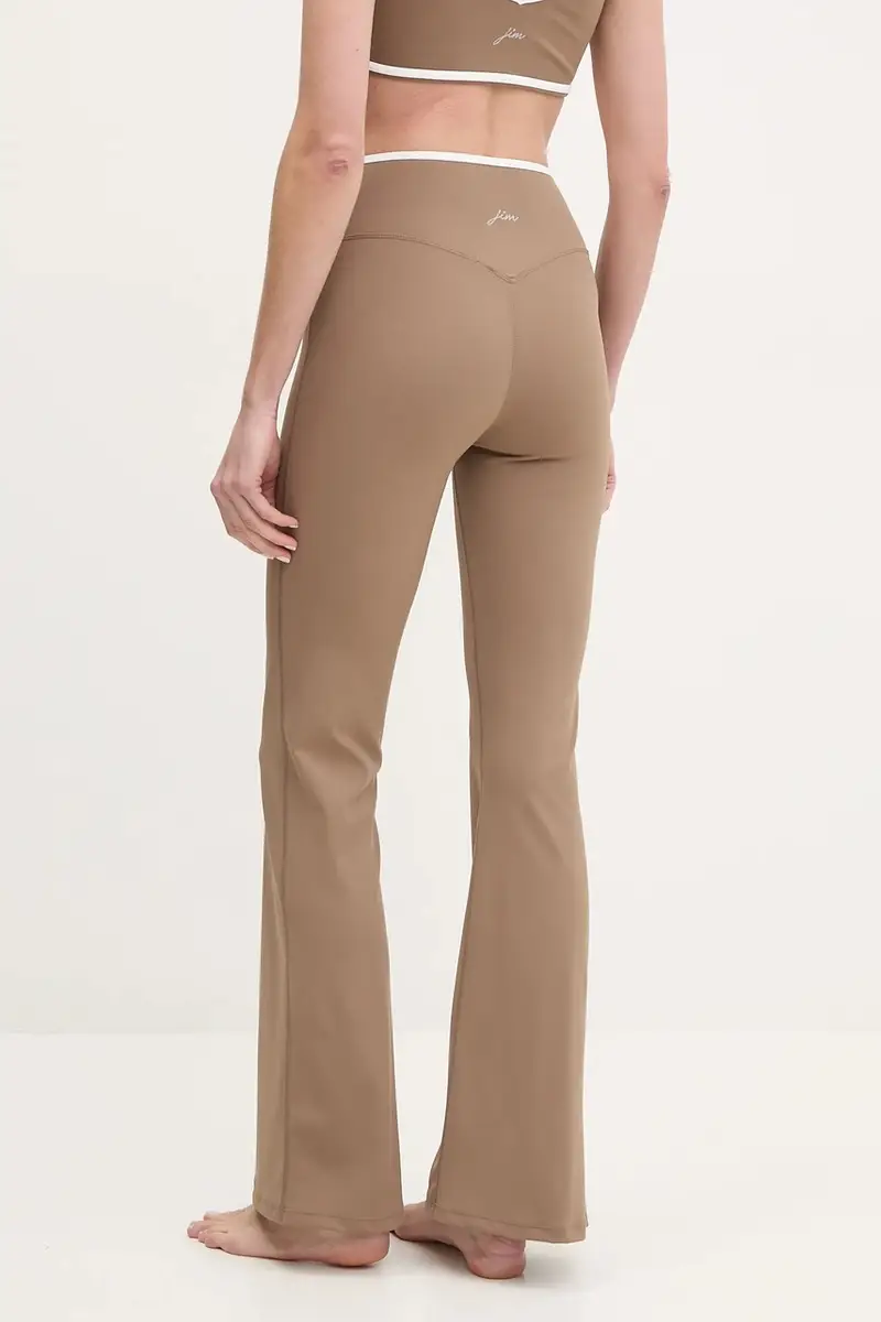 pantaloni da yoga Dual Essence colore marrone con applicazione Dual Essence miniatura 3