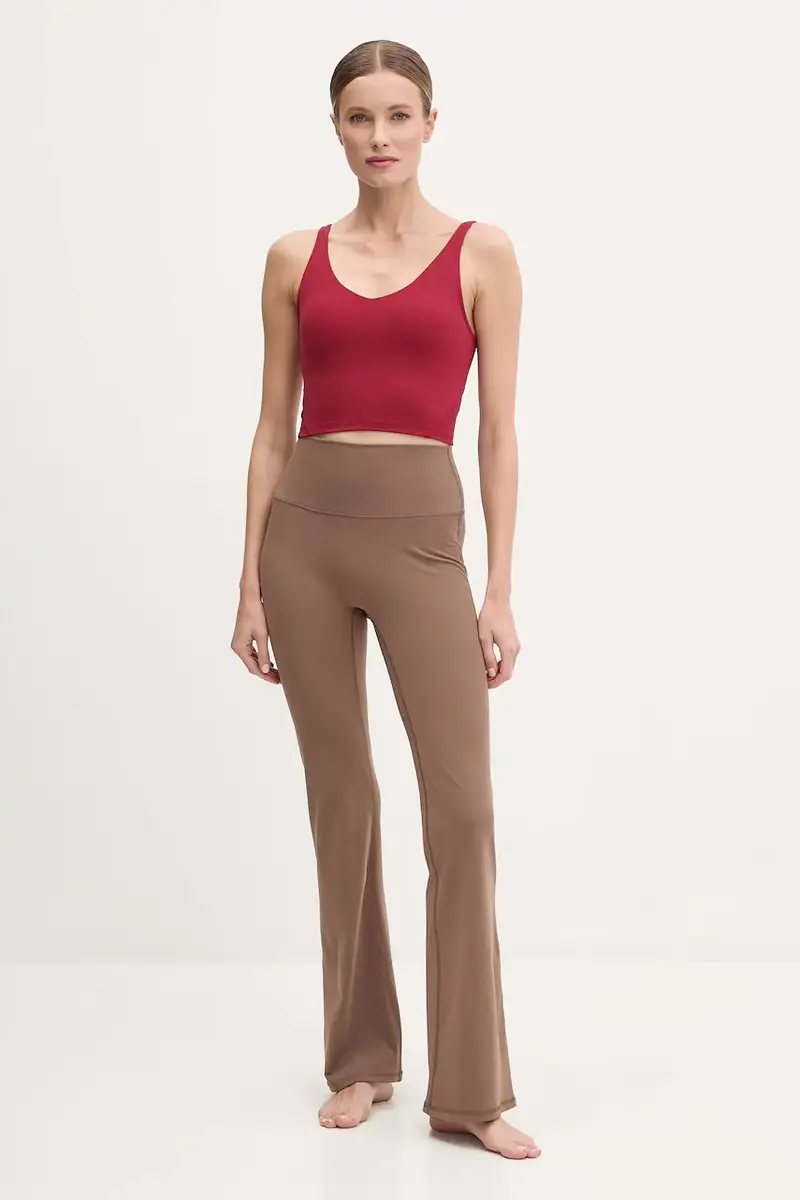 pantaloni Flare donna colore beige Flare Marrone miniatura 2