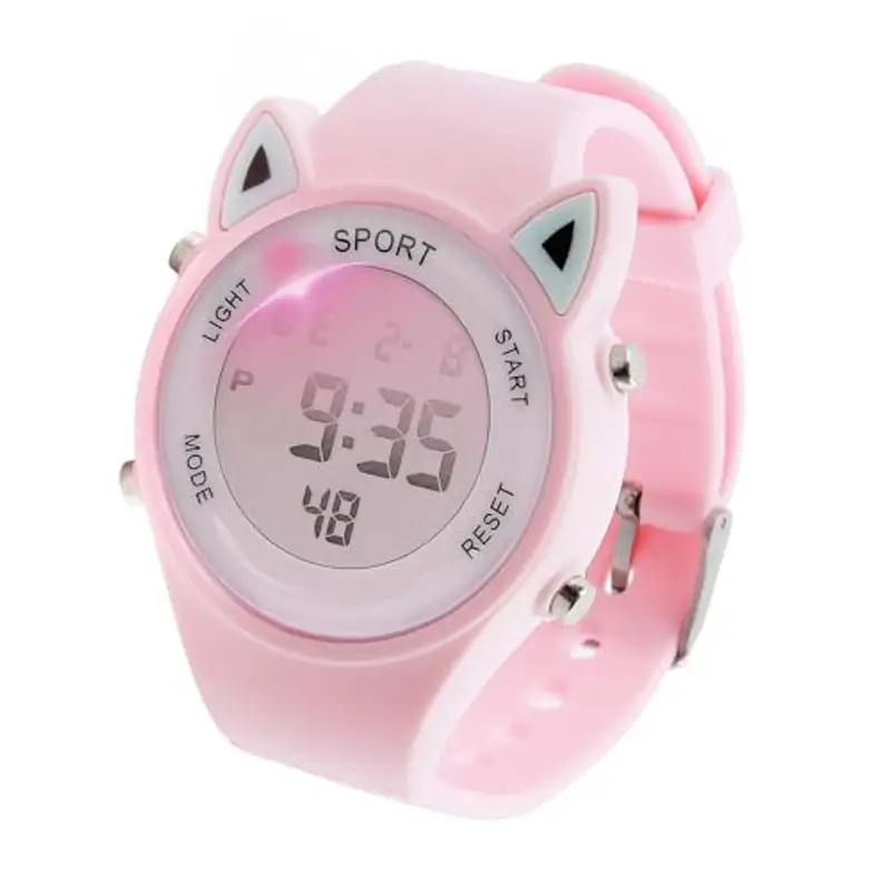 Joynine Orologio Bambina Digitale, 30M Impermeabile, Sportivo con Disegno 3D e Orecchie di Gatto, LED e Retroilluminazione, per Ragazze 3-12 Anni