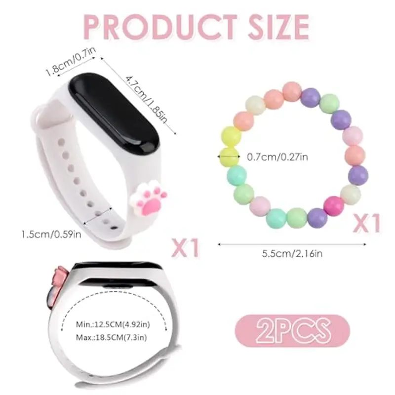 Joynine Orologio digitale per bambini, sportivo, con cinturino in silicone, con artigli di gatto, in plastica, impermeabile, età 6-15 anni, plastica miniatura 2