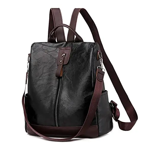 JSNOM Zaino Donna Pelle Casual Antifurto: Borsa Zainetto Donna Piccola Elegante Impermeabile Daypack per Universitá