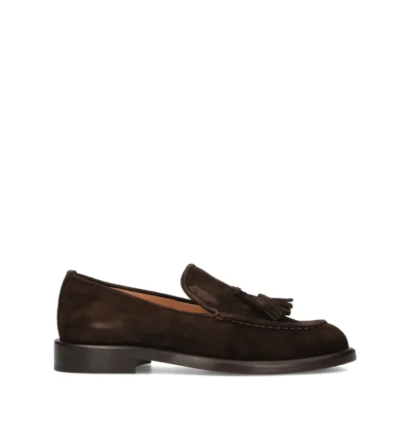 Mocassino donna marrone in suede Vario