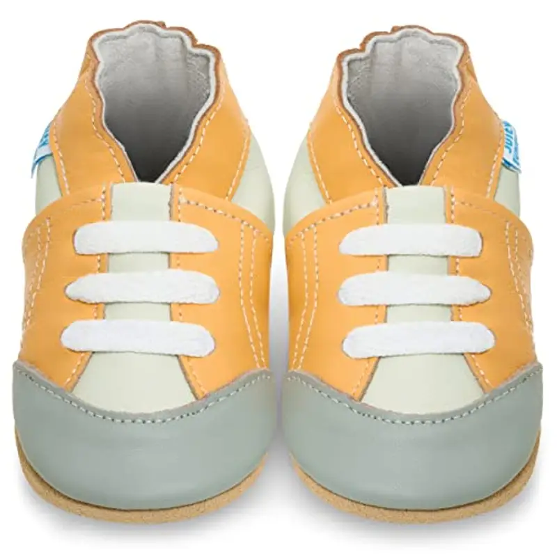 Juicy Bumbles Scarpine Neonato Scarpe Bambino Primi Passi in Morbida Pelle - Deportivas Sneakers Giallo - 0