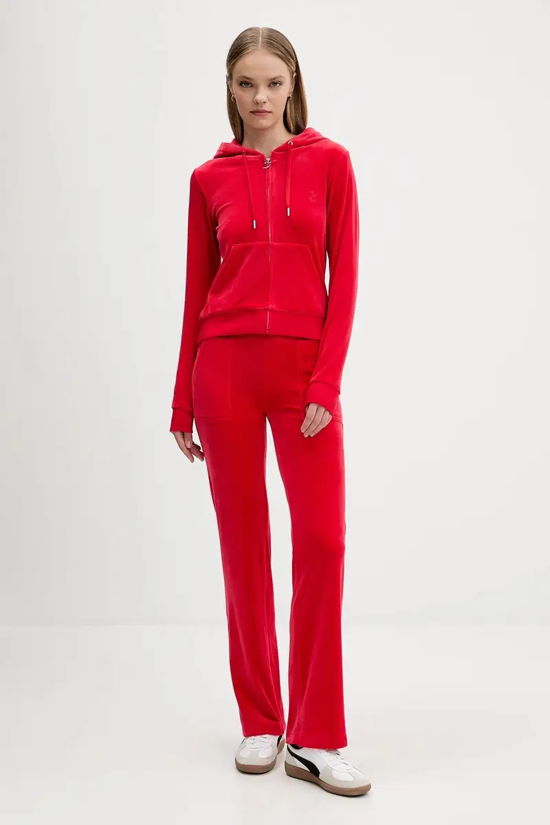 felpa donna colore blu con cappuccio JCAP176 Rosso miniatura 2