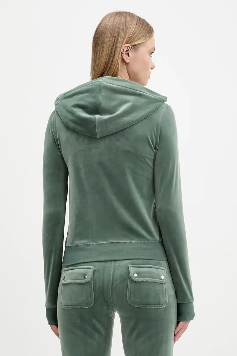 felpa donna colore blu con cappuccio JCAP176 Verde miniatura 3