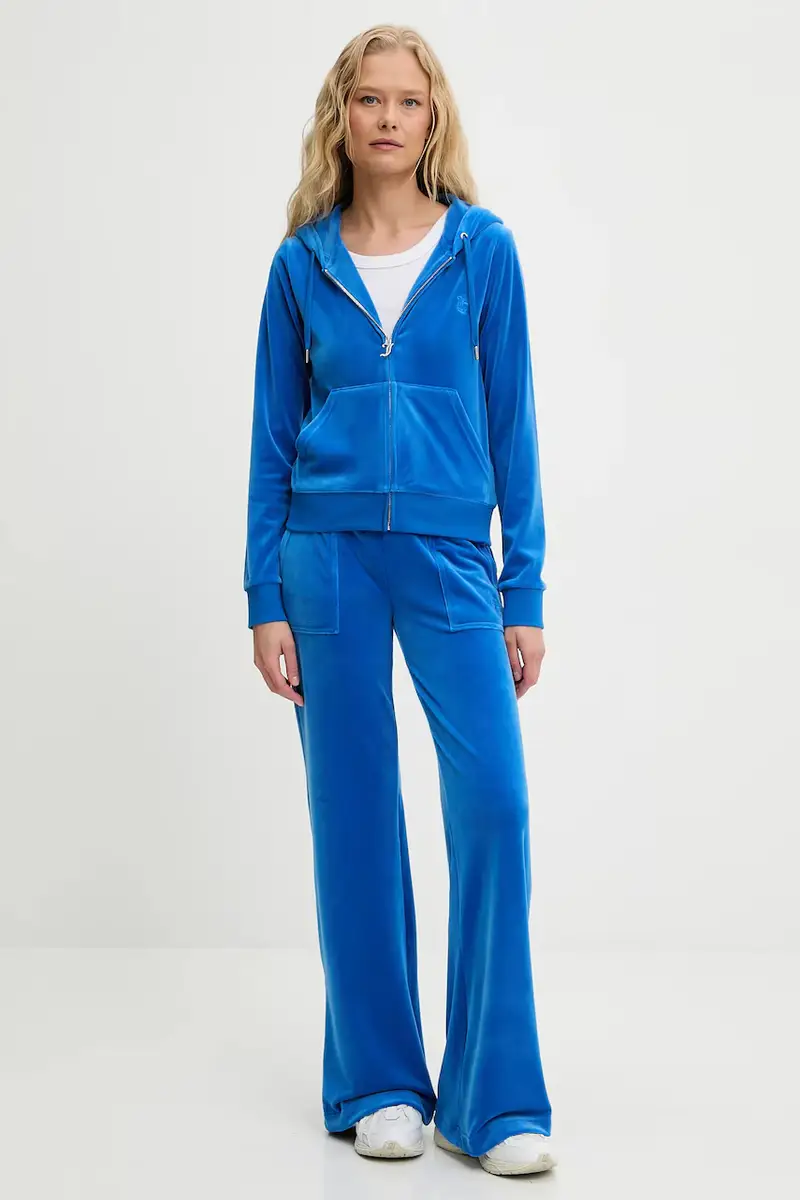 felpa donna colore blu con cappuccio JCAP176 Violetto miniatura 2