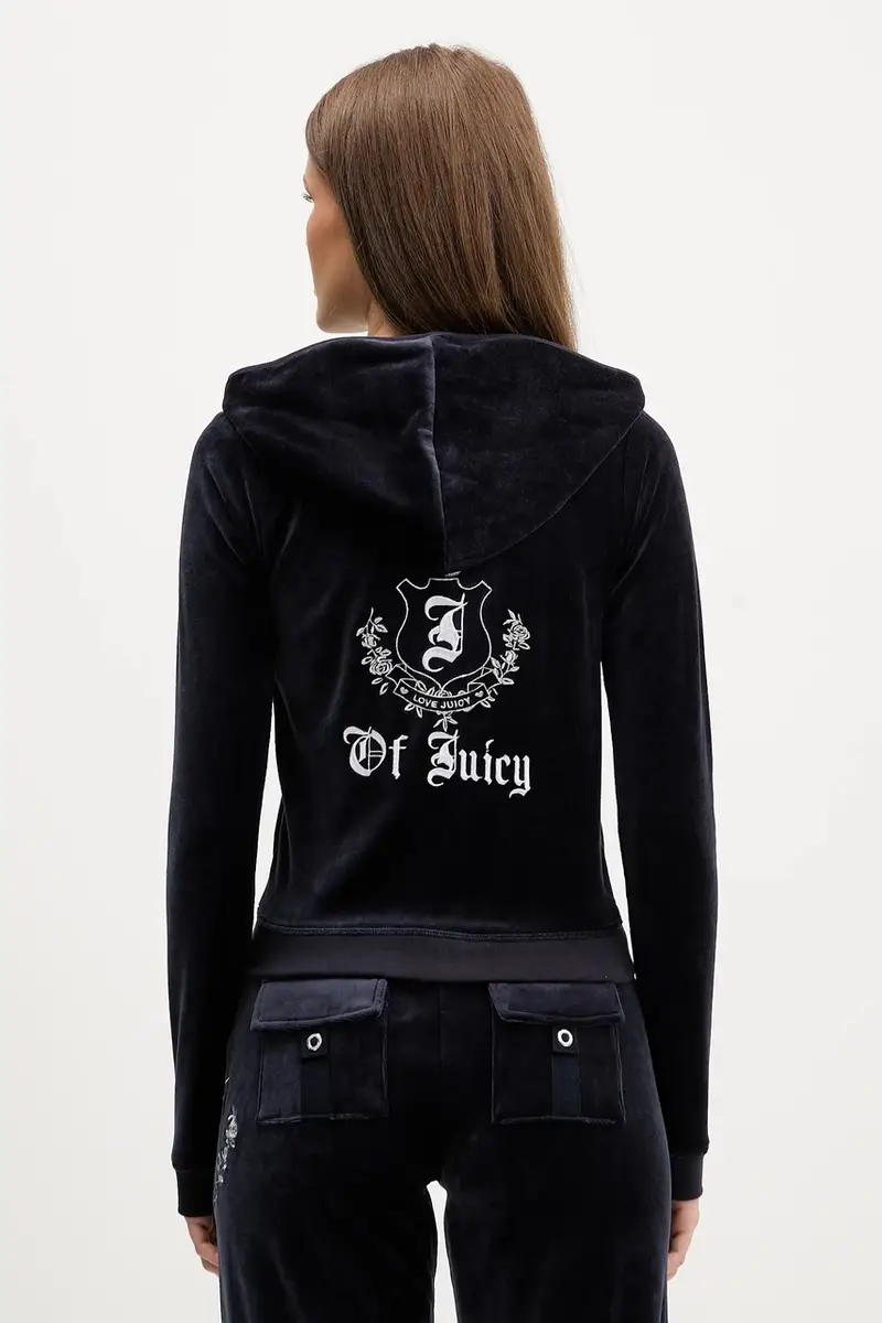 felpa donna colore blu navy con cappuccio con applicazione JCGAS225009 miniatura 3