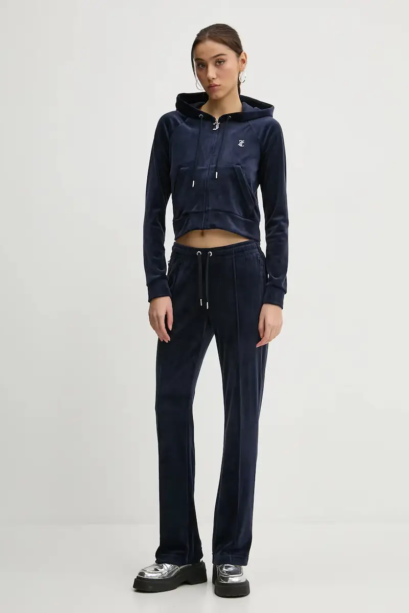 felpa donna colore blu navy con cappuccio con applicazione JCWA122001 miniatura 2