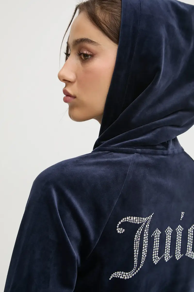 felpa donna colore blu navy con cappuccio con applicazione JCWA122001 miniatura 4