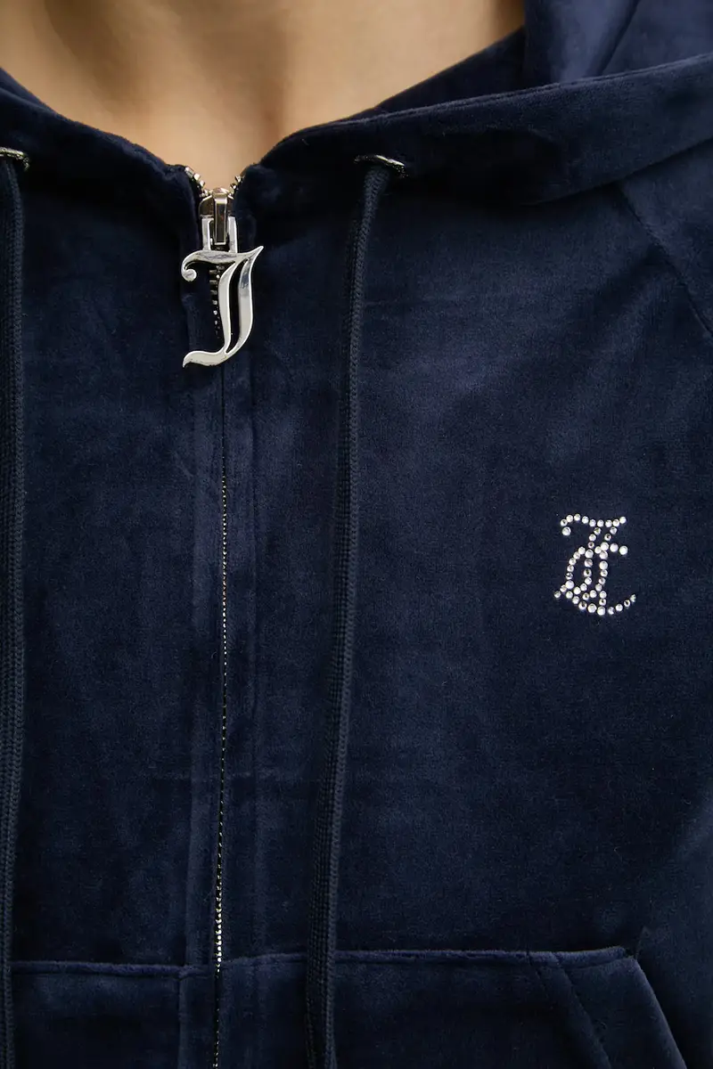 felpa donna colore blu navy con cappuccio con applicazione JCWA122001 miniatura 5