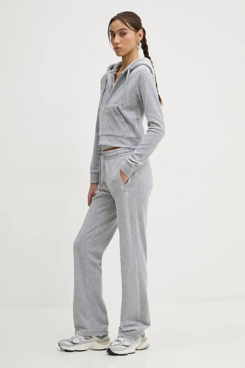 felpa donna colore grigio con cappuccio con applicazione JCWA122001 miniatura 2