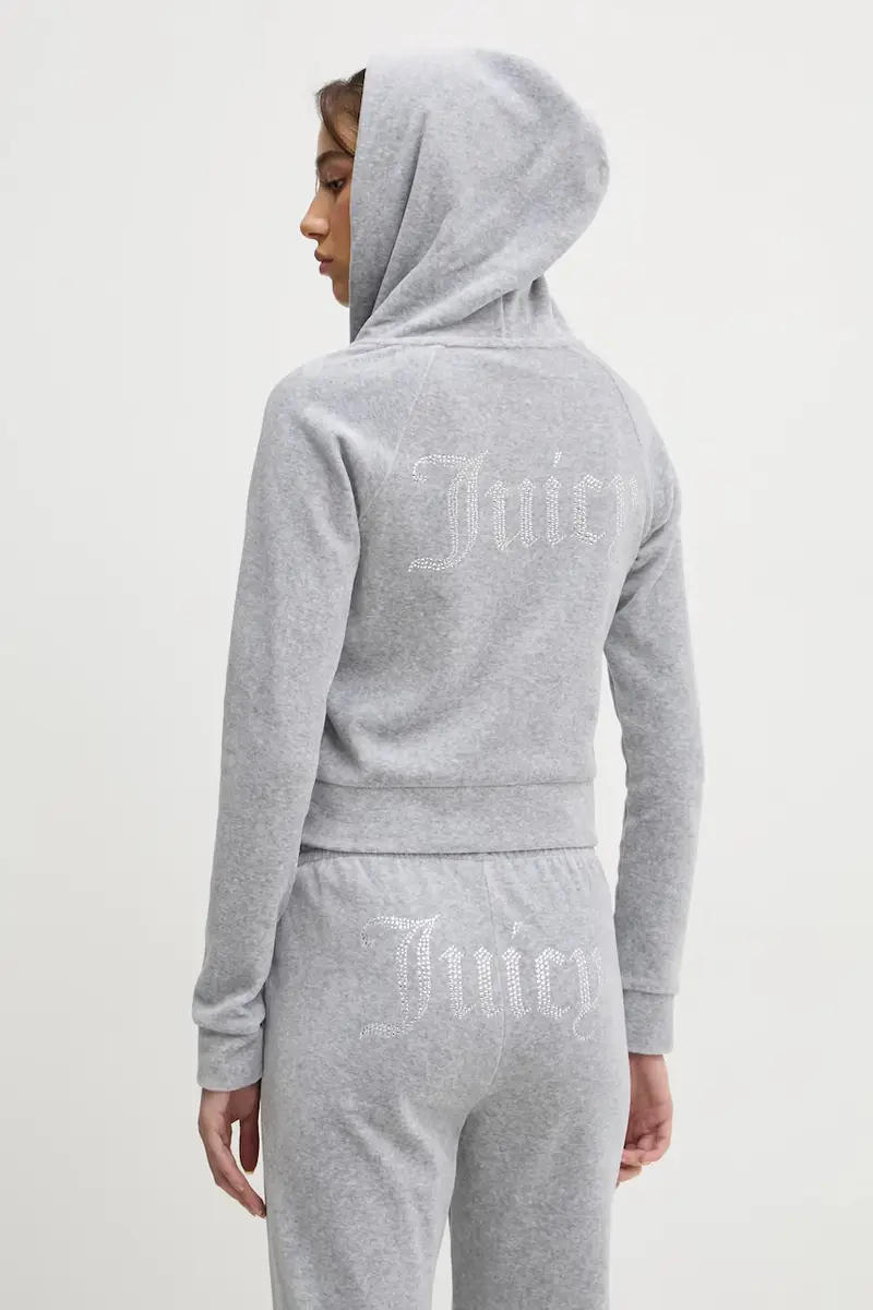 felpa donna colore grigio con cappuccio con applicazione JCWA122001 miniatura 3