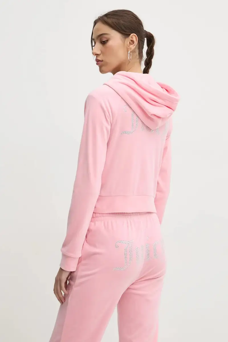 felpa donna colore rosa con cappuccio con applicazione JCWA122001 miniatura 3