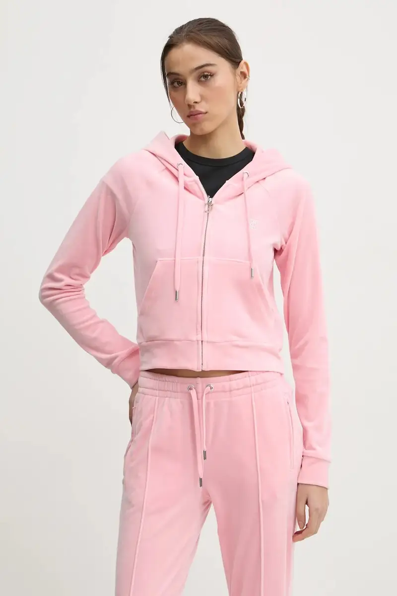 felpa donna colore rosa con cappuccio con applicazione JCWA122001 miniatura 4