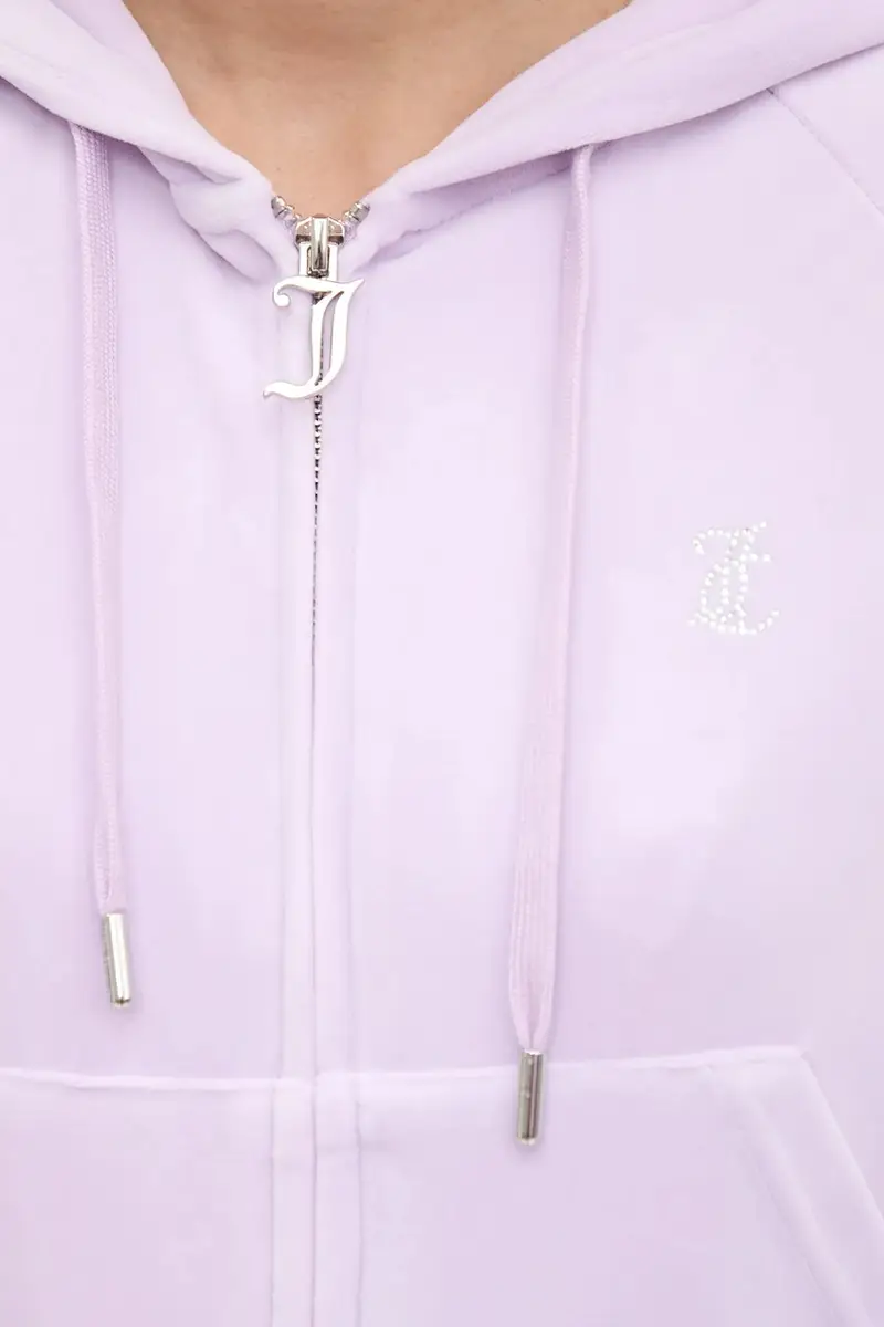 felpa donna colore turchese con cappuccio con applicazione JCWA122001 Violetto miniatura 5