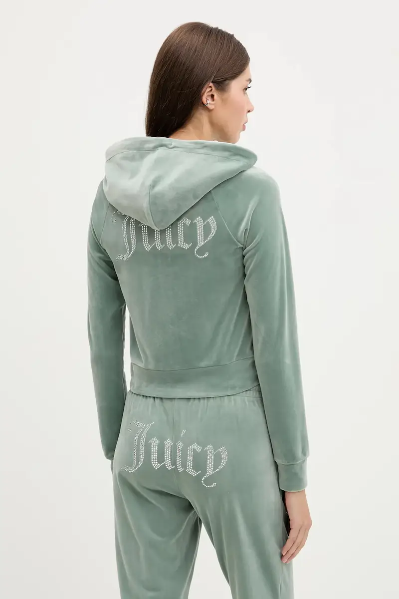 felpa donna colore verde con cappuccio con applicazione JCWA122001 miniatura 3