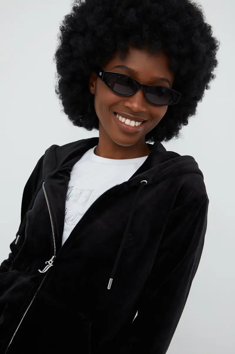 felpa donna con cappuccio Nero miniatura 4