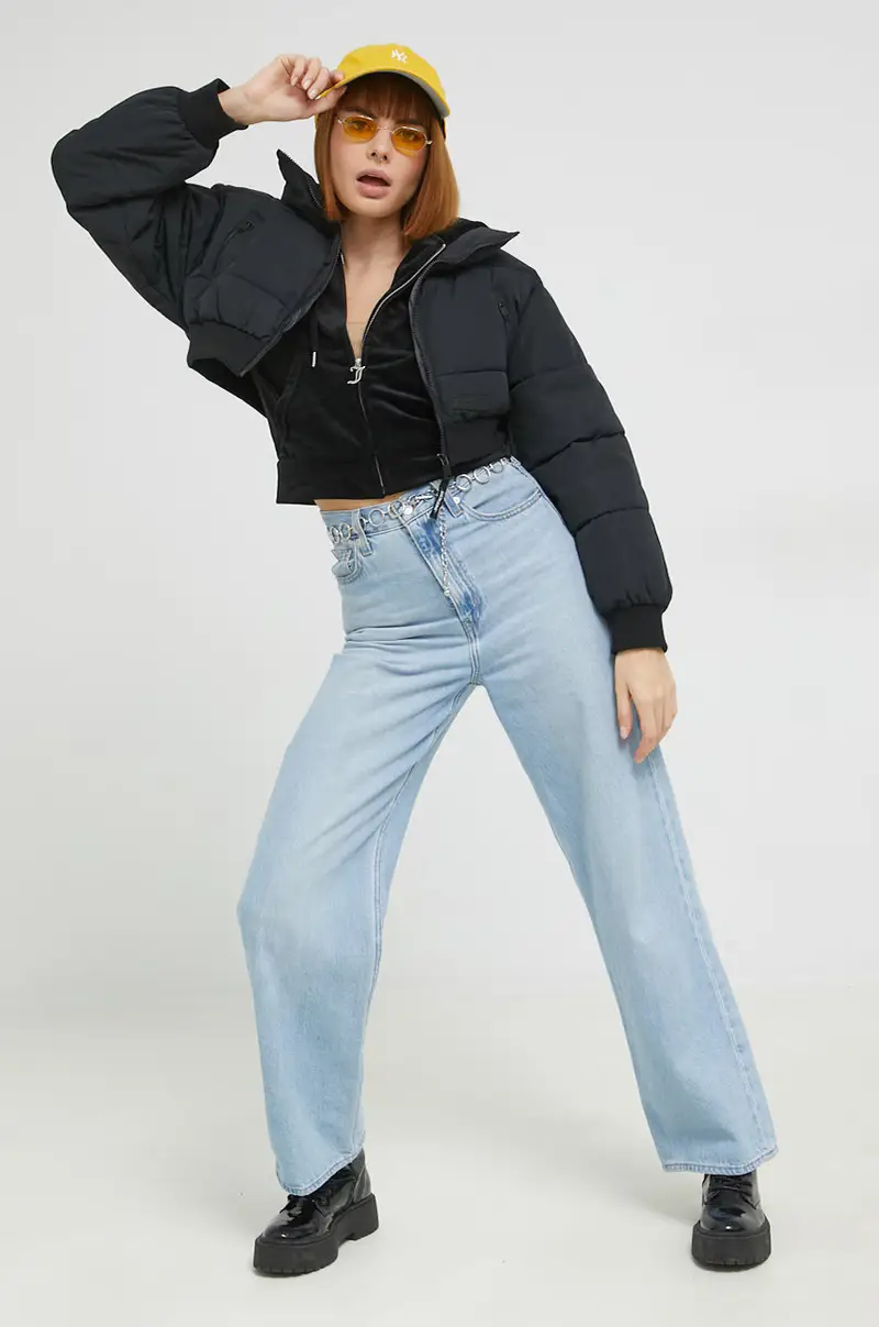 felpa donna con cappuccio Nero miniatura 2