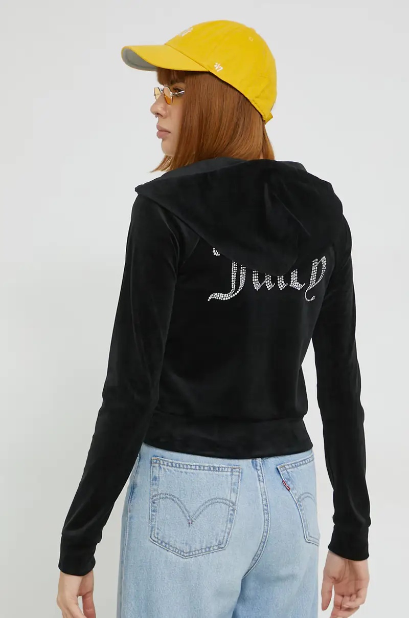 felpa donna con cappuccio Nero miniatura 3