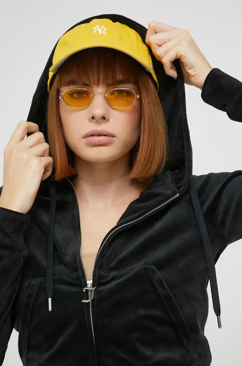 felpa donna con cappuccio Nero miniatura 4