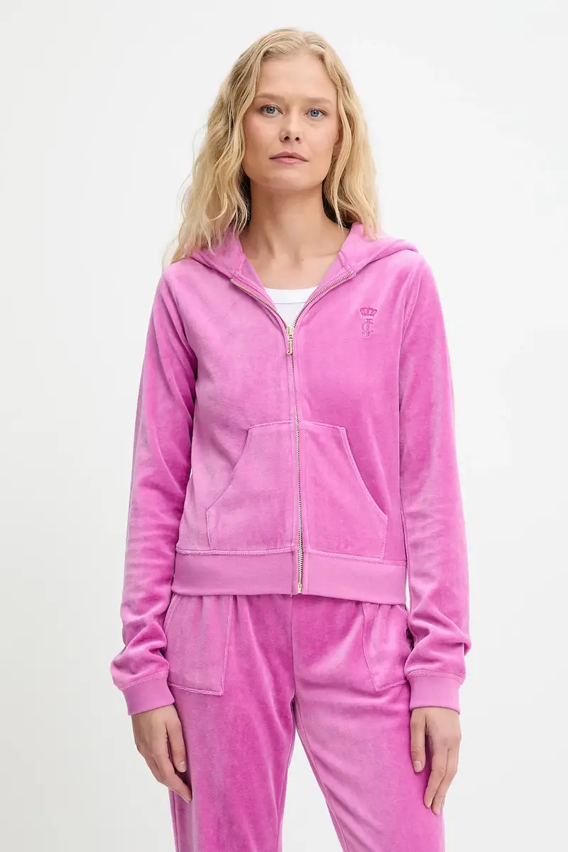 felpa HERITAGE ROBYN HOODIE donna colore rosa con cappuccio con applicazione JCSEBJ007G