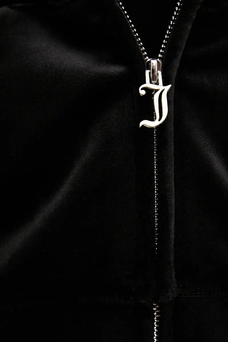 felpa in velluto BRENDAL CROP OVERSIZED HOODIE donna colore nero con cappuccio JCBAS225801 miniatura 5