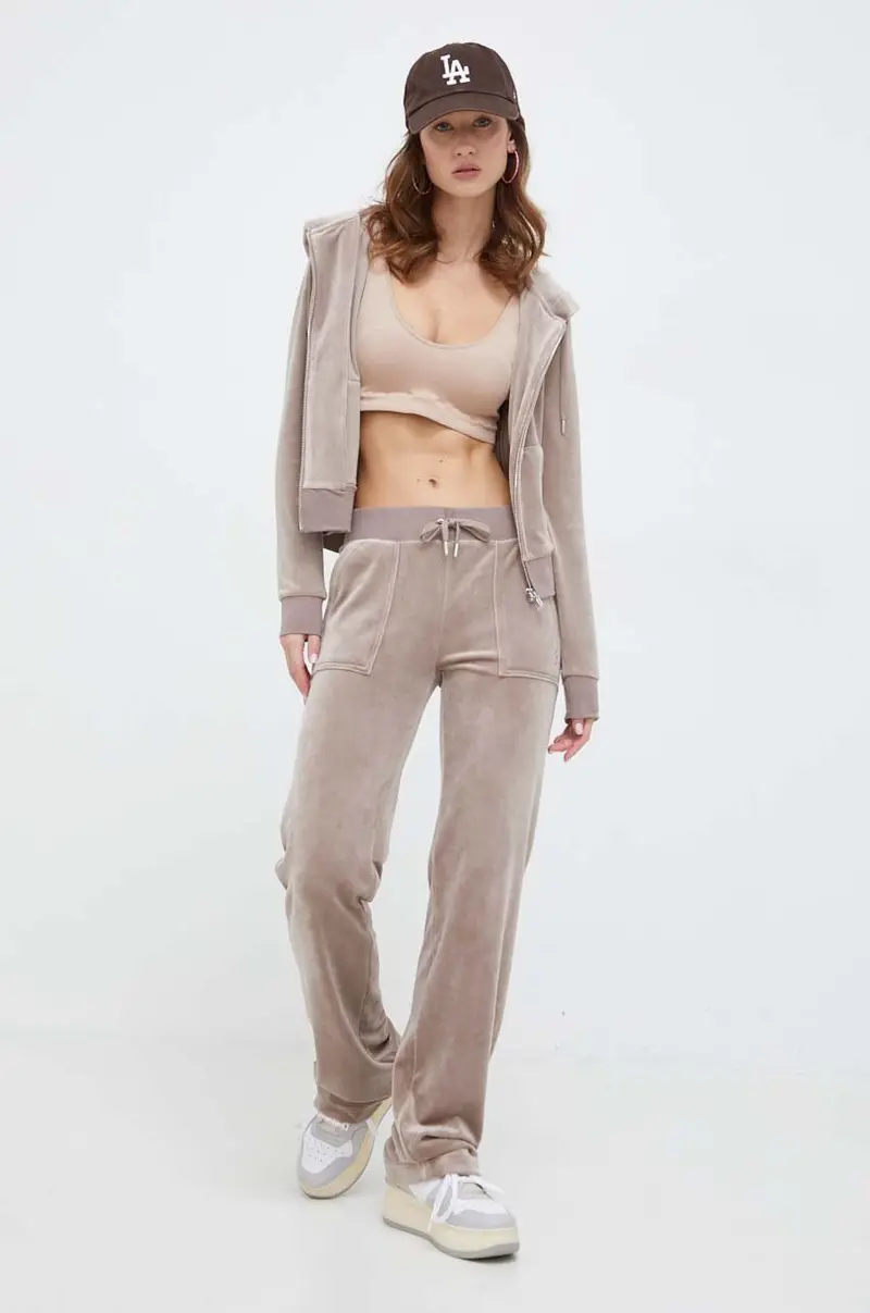 felpa in velluto colore beige con cappuccio miniatura 2