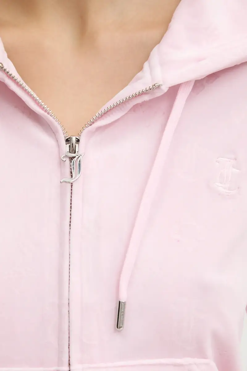 felpa in velluto colore rosa con cappuccio JCWAS125302 miniatura 5