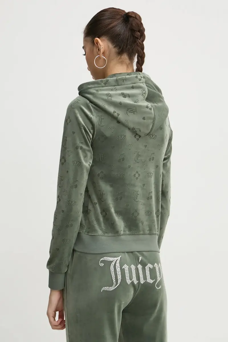 felpa in velluto colore verde con cappuccio JCWAS125302 miniatura 3