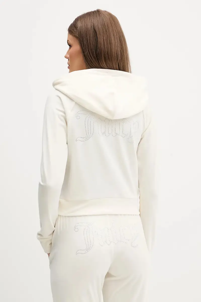 felpa in velluto donna colore beige con cappuccio JCWAS225306 miniatura 3