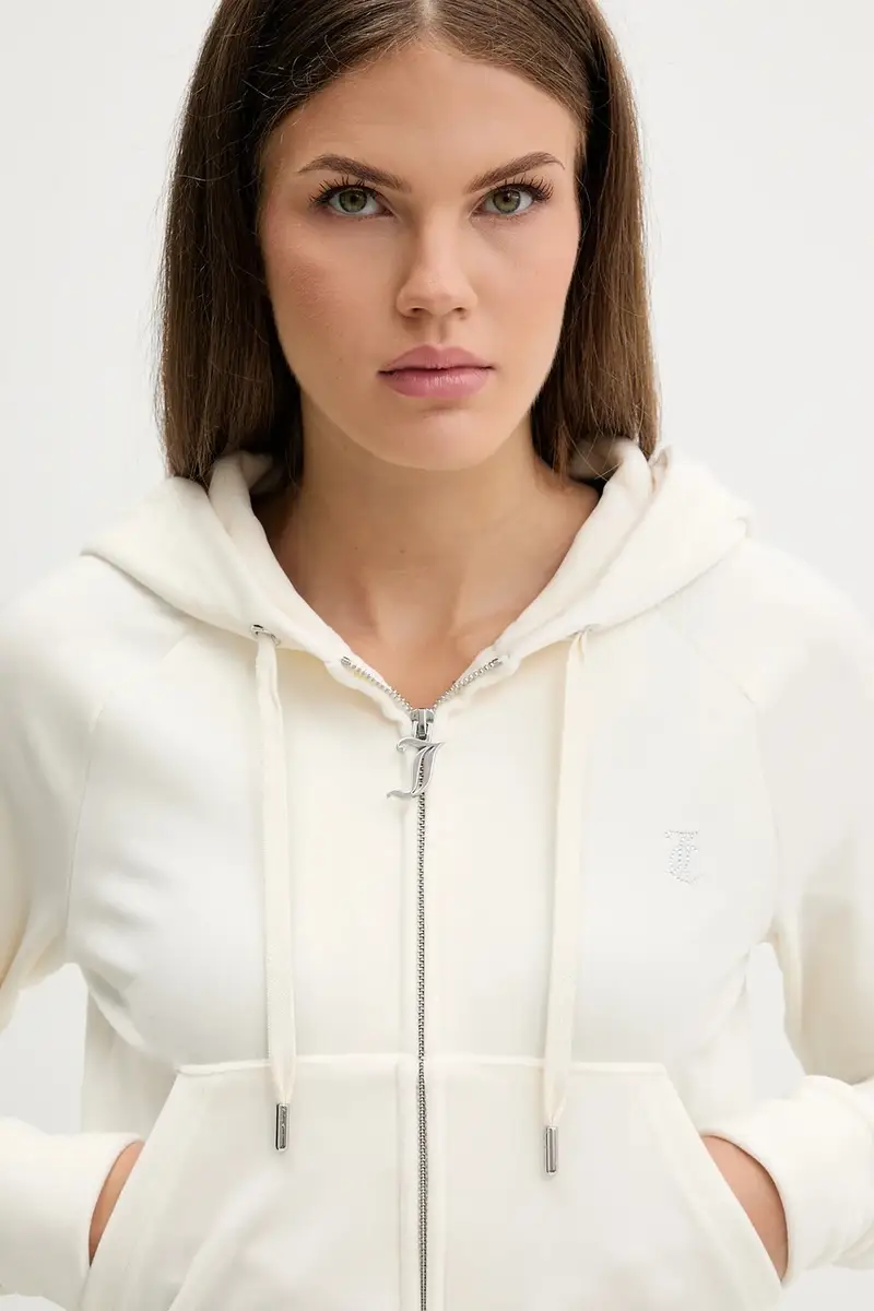 felpa in velluto donna colore beige con cappuccio JCWAS225306 miniatura 4