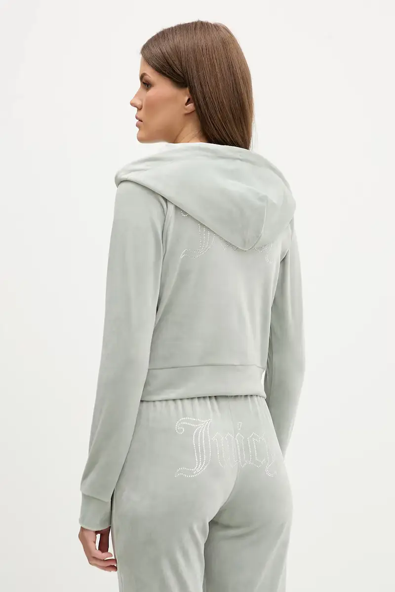 felpa in velluto donna colore grigio con cappuccio JCWAS225306 miniatura 3