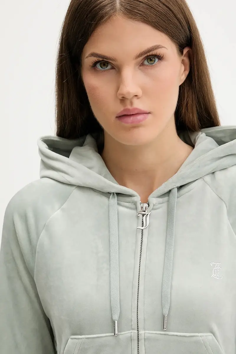 felpa in velluto donna colore grigio con cappuccio JCWAS225306 miniatura 4