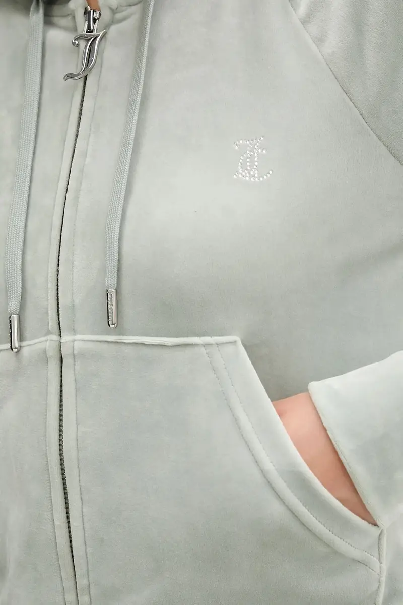 felpa in velluto donna colore grigio con cappuccio JCWAS225306 miniatura 5