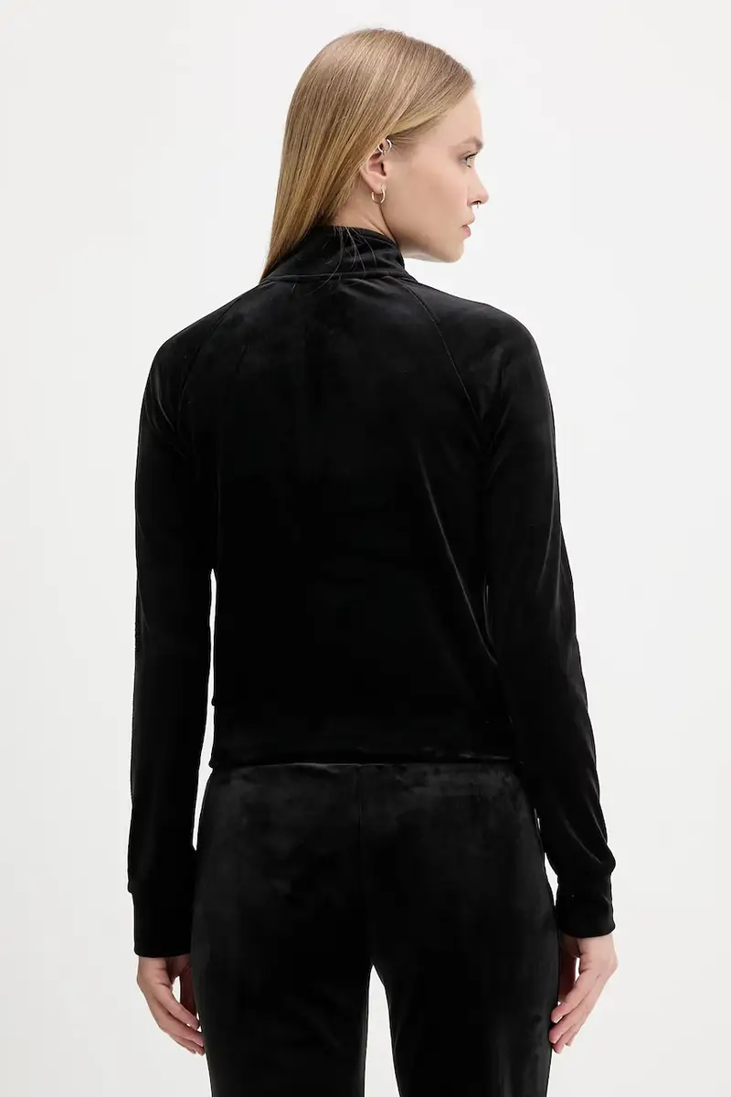 felpa in velluto donna colore nero con applicazione JCWCT225308 miniatura 3