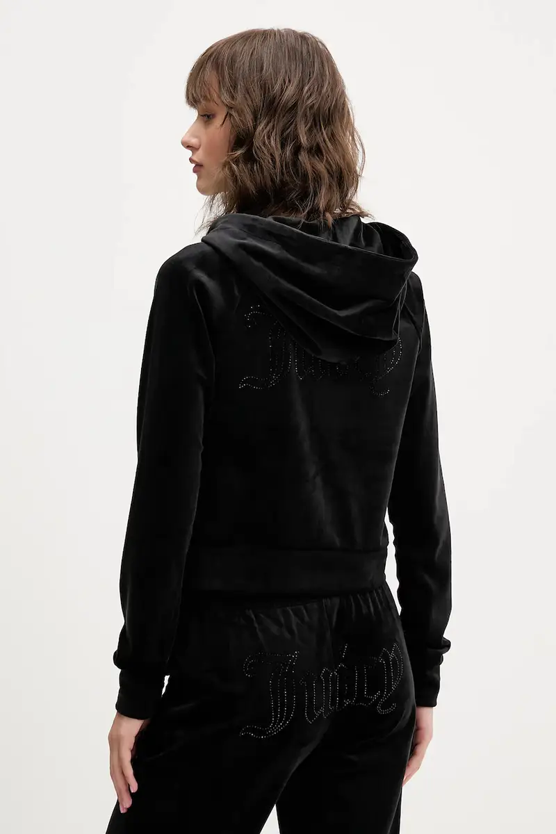 felpa in velluto donna colore nero con cappuccio JCWAS225306 miniatura 3