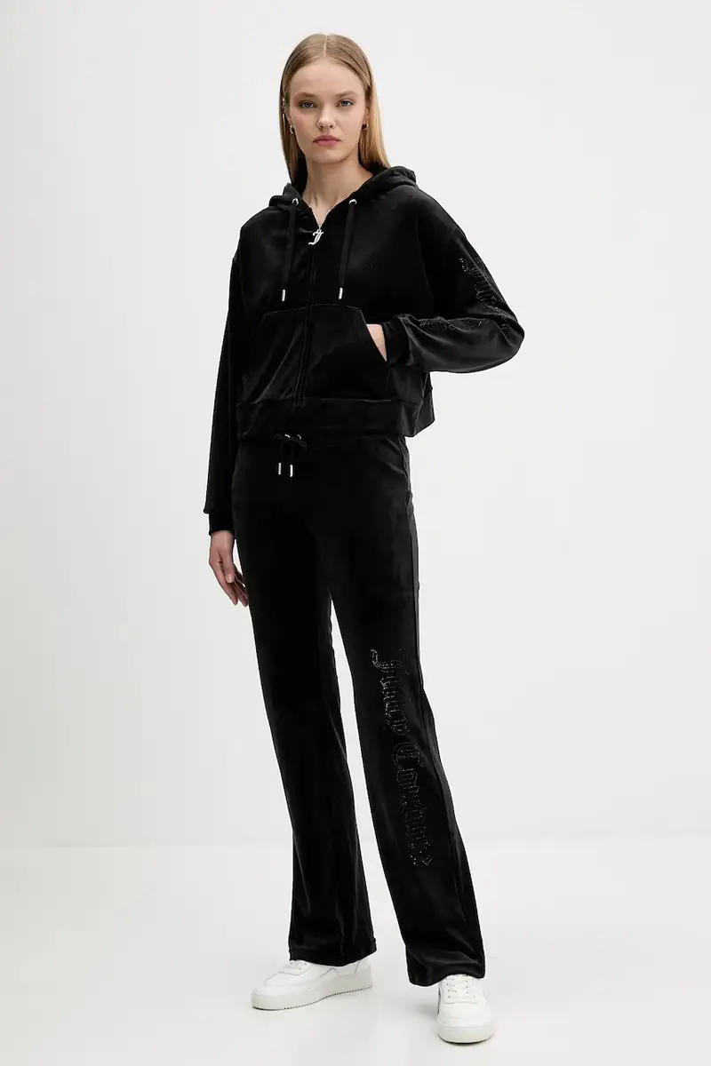 felpa in velluto donna colore nero con cappuccio JCWAS225310 miniatura 2