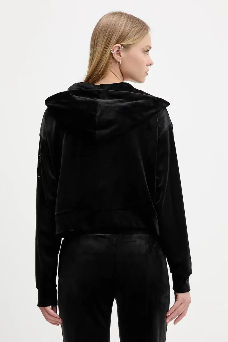 felpa in velluto donna colore nero con cappuccio JCWAS225310 miniatura 3