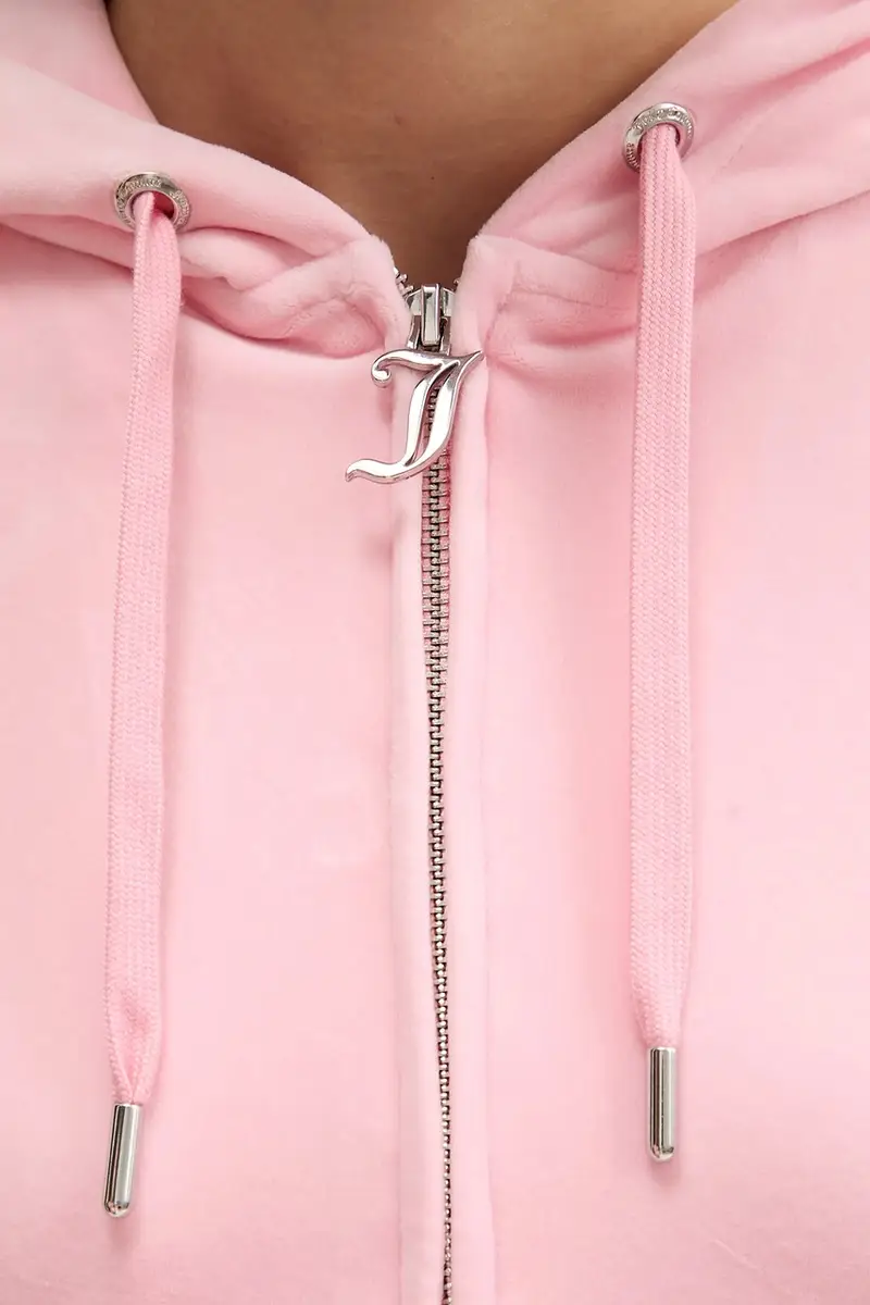felpa in velluto donna colore rosa con cappuccio JCWAS225310 miniatura 5