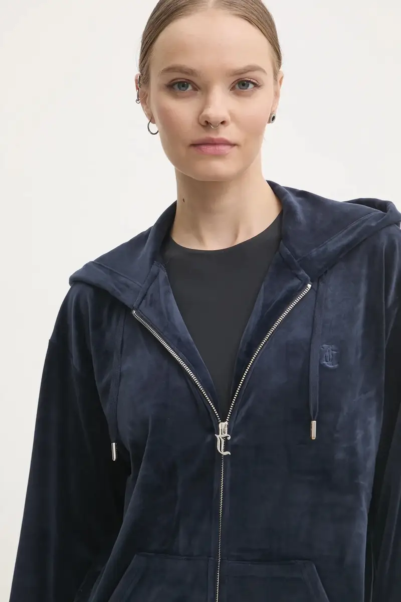 felpa in velluto HALAN OVERSIZED HOODIE colore blu navy con cappuccio JCWAS24342 miniatura 4