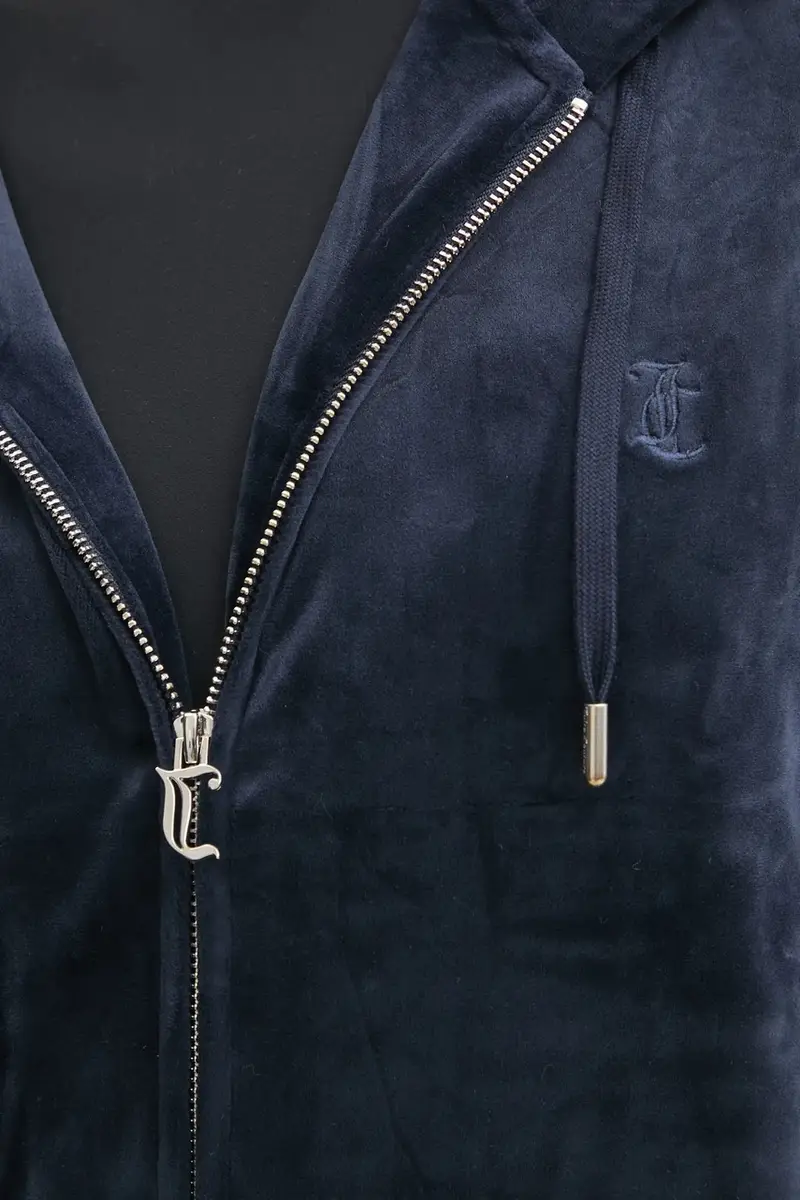 felpa in velluto HALAN OVERSIZED HOODIE colore blu navy con cappuccio JCWAS24342 miniatura 5