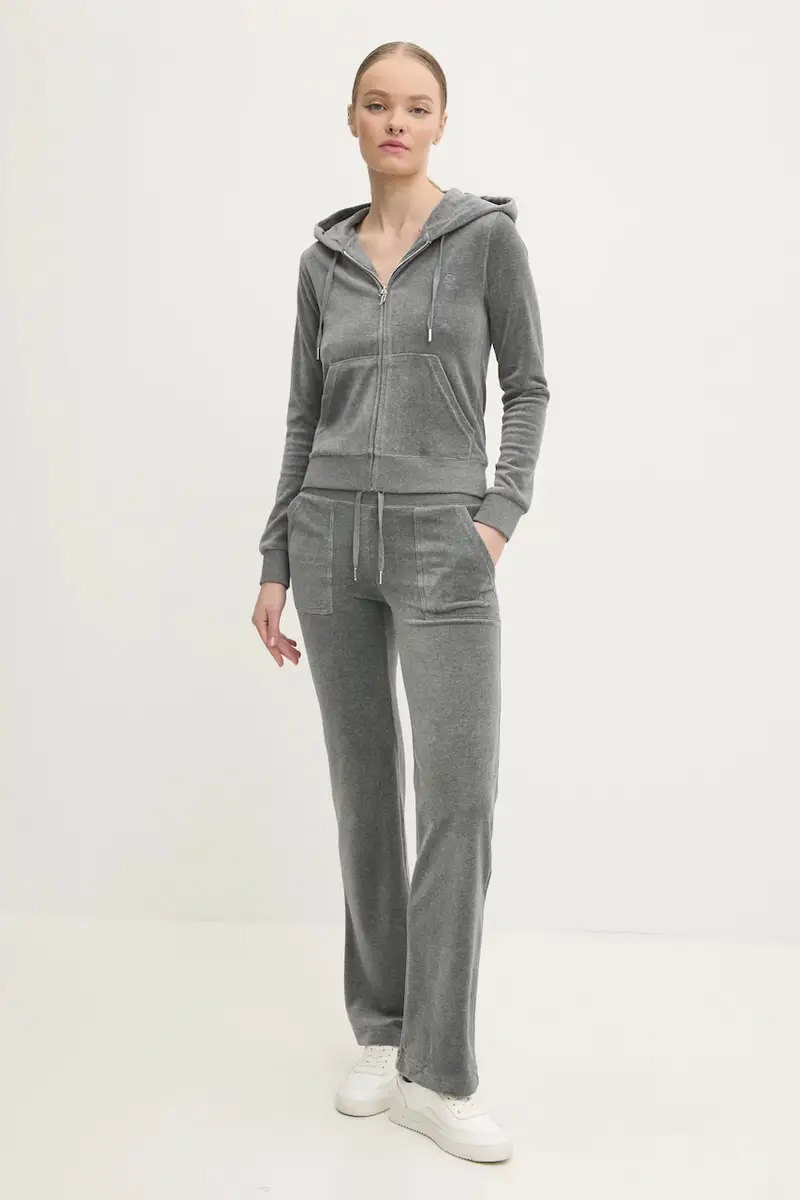 felpa in velluto ROBERTSON CLASS colore grigio con cappuccio JCAP176 miniatura 2