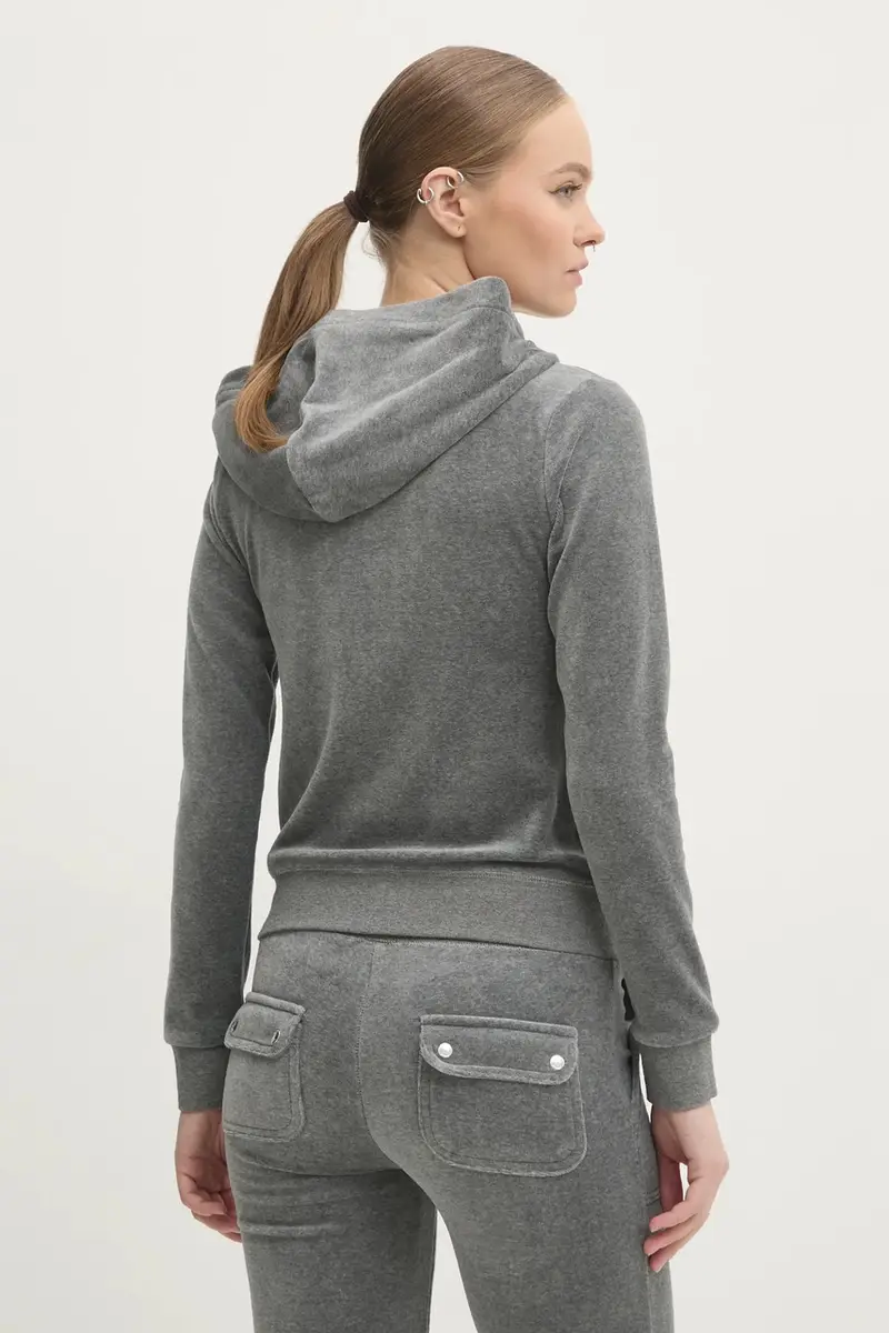 felpa in velluto ROBERTSON CLASS colore grigio con cappuccio JCAP176 miniatura 3