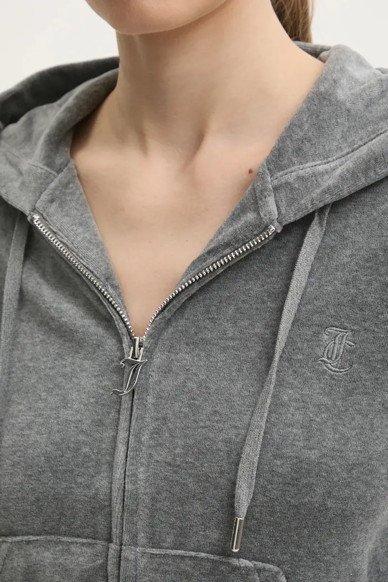 felpa in velluto ROBERTSON CLASS colore grigio con cappuccio JCAP176 miniatura 5