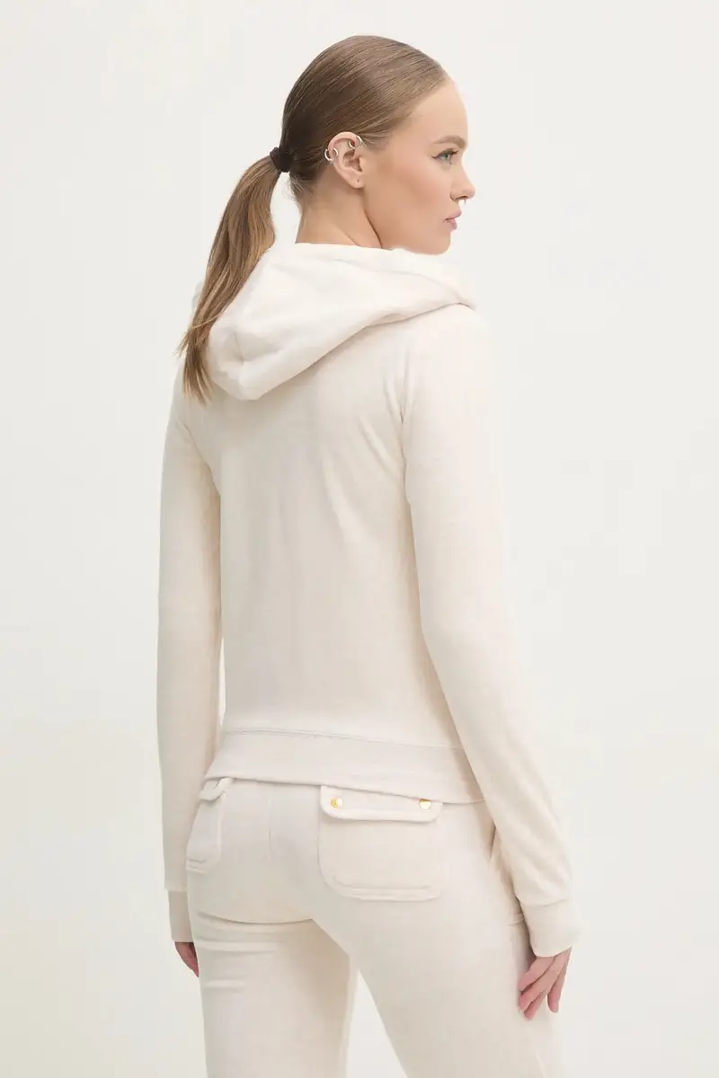 felpa in velluto ROBERTSON GOLD colore beige con cappuccio JCAP176G miniatura 3